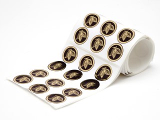 25mm Round Gift Label - Brown Cocoa Pod - (250pcs) - Premium Quality Printed and Foiled Self-Adhesive Paper Label Brown Cocoa Pod 25mm sized Round Gift Label - Self-Adhesive Label Ideal for all occasions
