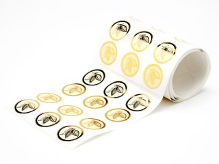 25mm Round Gift Label - Cream Cocoa Pod - (250pcs) - Premium Quality Printed and Foiled Self-Adhesive Paper Label Cream Cocoa Pod 25mm sized Round Gift Label - Self-Adhesive Label Ideal for all occasions