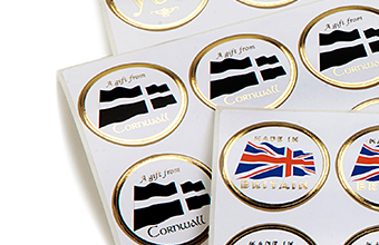 32mm Round Gift Label - A Gift from Cornwall - (250pcs) - Premium Quality Printed and Foiled Self-Adhesive Paper Label Black and White 32mm sized Round Gift Label - Self-Adhesive Label Ideal for Extra Special occasions