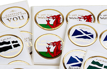 32mm Round Gift Label - A Gift from Wales - (250pcs) - Premium Quality Printed and Foiled Self-Adhesive Paper Label Red and Green 32mm sized Round Gift Label - Self-Adhesive Label Ideal for Extra Special occasions