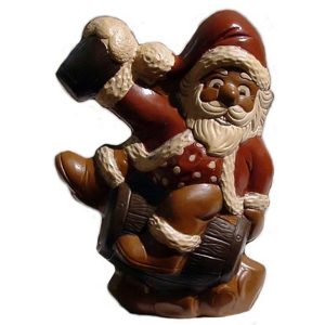 Chocolate World Hollow Figure Moulds - H671 - Santa Claus With Beer Barrel 190mm - 192x138x81mm