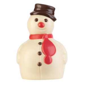 Chocolate World Hollow Figure Moulds - HB8077 - Snowman + Scarf 100mm - 100x69x65mm