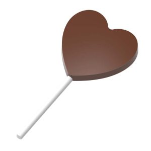 Chocolate World Magnetic Moulds for Transfers - 2000L04 - Magnetic Lollypop Heart - 25gm - 63x62x8mm