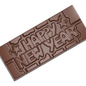 Chocolate World Frame Moulds - CW12026 - Tablet Happy New Year - 45gm - 118x50x8mm