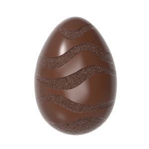 Chocolate World Frame Moulds - CW12090 - Egg With Wave Pattern - 6gm - 33x23x12mm