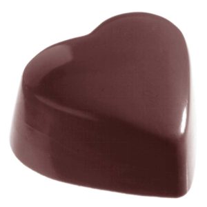 Chocolate World Frame Moulds - CW1214 - Heart High Flat - 15gm - 31x35x18mm