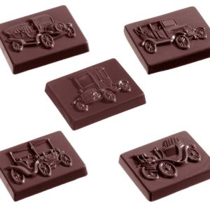 Chocolate World Frame Moulds - CW1278 - Old Timer 6 Fig. - 7gm - 39x30x6mm