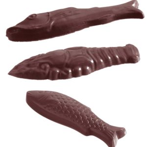 Chocolate World Frame Moulds - CW1295 - Fish 3 Fig. - 13gm - 83x24x10mm