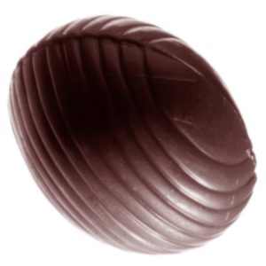 Chocolate World Frame Moulds - CW1358 - Egg Striped Oval - 4.5gm - 29x23x11mm