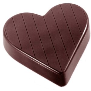 Chocolate World Frame Moulds - CW1404 - Heart Striped 52mm - 24gm - 52x46x11mm