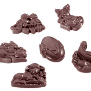 Chocolate World Frame Moulds - CW1405 - Easter Decoration 6 Fig. - 6gm - 45x35x8mm