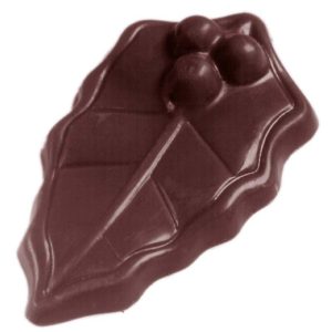 Chocolate World Frame Moulds - CW1454 - Hollyleaf - 6gm - 57x32x10mm