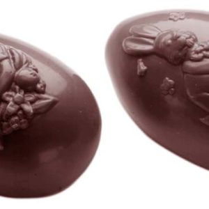 Chocolate World Frame Moulds - CW1472 - Egg Family 73mm 2 Fig. - 55gm - 73x48x26mm