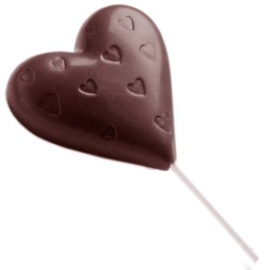 Chocolate World Frame Moulds - CW1480 - Lollipop Heart - 29gm - 54x63x12mm