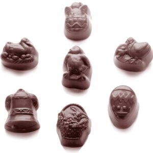 Chocolate World Frame Moulds - CW1485 - Easter Range 7 Fig. - 13gm - 37x27xN/Amm