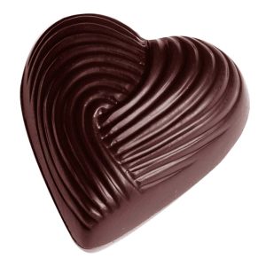 Chocolate World Frame Moulds - CW1513 - Heart Braided - 8.6gm - 35x33x11mm