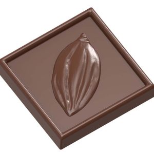 Chocolate World Frame Moulds - CW1540 - Caraque Cocoa Bean - 4.35gm - 34x34x5mm