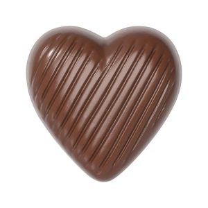 Chocolate World Frame Moulds - CW1599 - Striped Heart - 4.5gm - 30x30x9mm