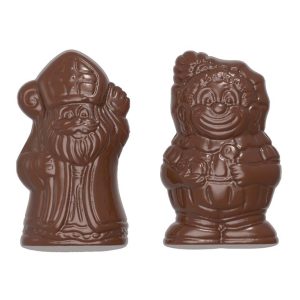 Chocolate World Frame Moulds - CW1616 - Caraque St Nicholas & Pete 2 Fig. - 10gm - 55x31x10mm