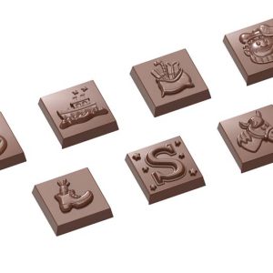 Chocolate World Frame Moulds - CW1688 - Caraque St Nicholas 7 Fig. - 7gm - 31x31x9mm