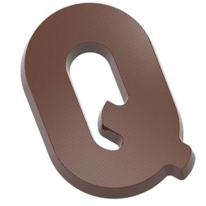 Chocolate World Frame Moulds - CW1716 - Letter Q 200 Gr - 200gm - 175.5x117x11.73mm