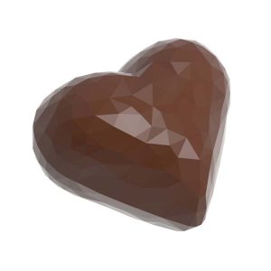 Chocolate World Frame Moulds - CW1914 - Heart Facet Double - 6.5gm - 34x28.5x12mm