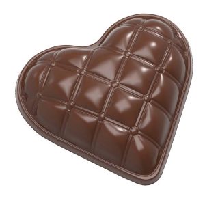 Chocolate World Frame Moulds - CW1945 - Bonbonniere Heart Chesterfield - 245gm - 117.5x110x35mm