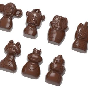 Chocolate World Frame Moulds - CW1949 - Assortment Of Zoo Animals - 10.5gm - 40.5x34x19.5mm