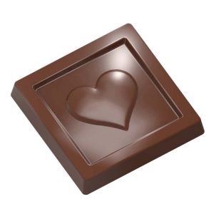 Chocolate World Frame Moulds - CW1959 - Caraque Heart - 5.2gm - 31.9x31.9x5mm