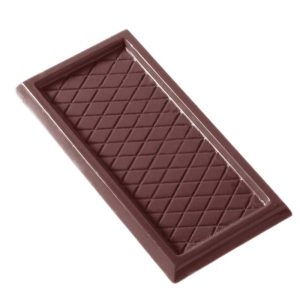 Chocolate World Frame Moulds - CW2018 - Caraque Rectangular Checkered - 9gm - 78x38x4mm