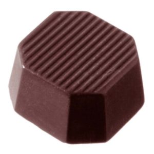 Chocolate World Frame Moulds - CW2058 - Octagon Striped - 5gm - 23x23x11mm