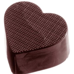 Chocolate World Frame Moulds - CW2245 - Heart Checkered - 11gm - 33x28x15mm