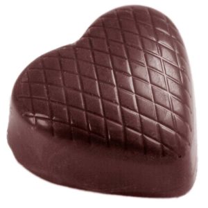 Chocolate World Frame Moulds - CW2320 - Checkered Heart - 16gm - 31x35x18mm