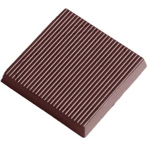 Chocolate World Frame Moulds - CW2360 - Caraque Striped - 6gm - 33x33x5mm