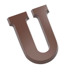 Chocolate World Frame Moulds - CW2420 - Letter U 135 Gr - 135gm - 140.77x103.53x14.22mm