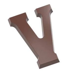 Chocolate World Frame Moulds - CW2421 - Letter V 135 Gr - 135gm - 140.77x106.33x15.67mm