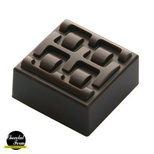 Chocolate World Frame Moulds - CWI_CF0210 - Praline Square Texture Strap - 9gm - 27x27x14mm