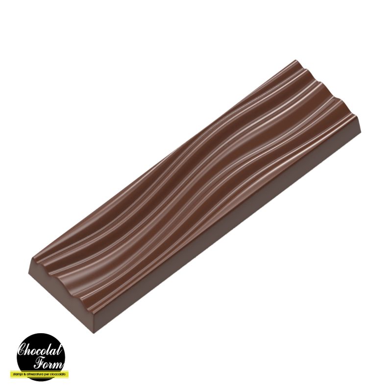 Chocolate World Frame Moulds - CWI_CF0224 - Bar Rippled Sea - 41gm - 117.5x30.5x10.5mm