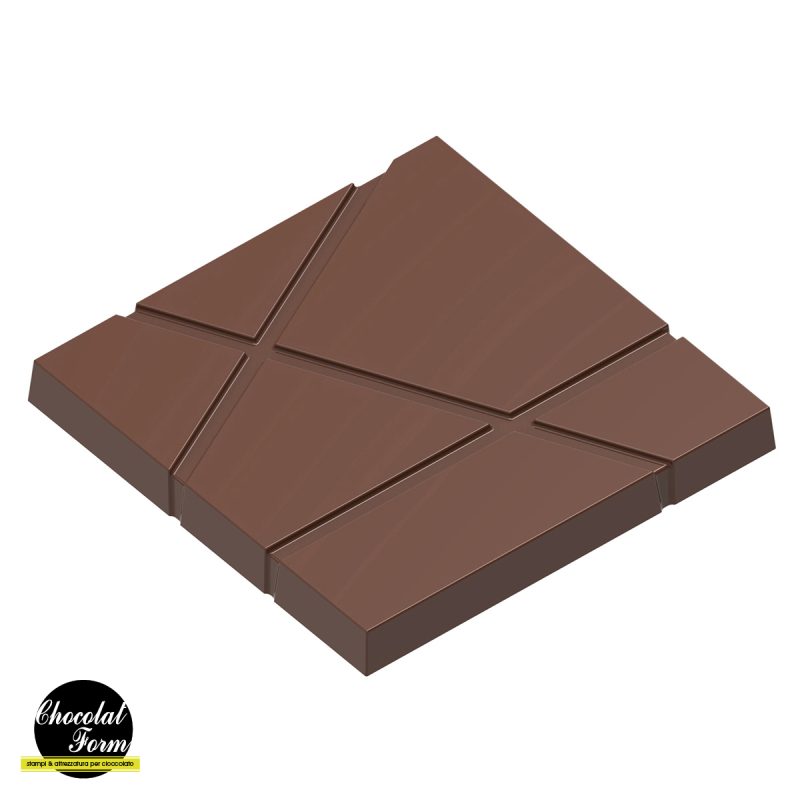 Chocolate World Frame Moulds - CWI_CF0239 - Tablet With Stripes - 51gm - 74.5x74.5x7.5mm