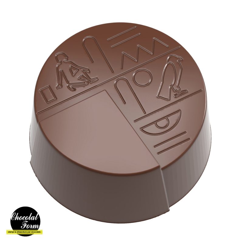 Chocolate World Frame Moulds - CWI_CF0305 - Hieroglyph Round - 9gm - 27.5x27x15mm