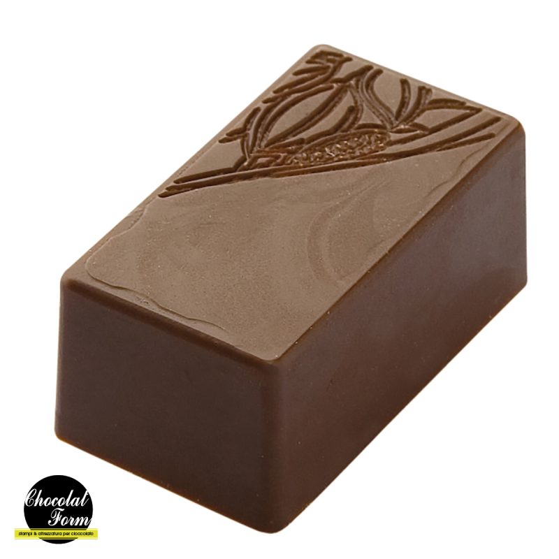 Chocolate World Frame Moulds - CWI_CF0403 - Praline Rectangle Texture Cocoa - 9gm - 31.5x17.5x14mm