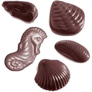 Chocolate World Frame Moulds - CW2373 - Seafood Assorted 8 Fig. - 5gm - N/AxN/AxN/Amm